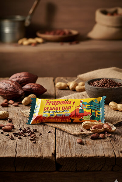 Frapella Cocoa Nibs and Cocoa Peanut Bar Vegan 40 Gr. X 12 Pieces