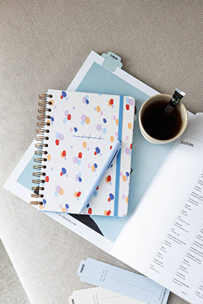 PAPERORA Тетрадка A5 със спирала и линиран дизайн - твърда и еластична, бяла ...