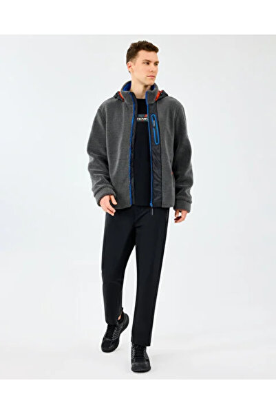 SKECHERS S242039-035 m Outdoor Fleece Full Zip Sherpa Men's Polar Fleece Gray