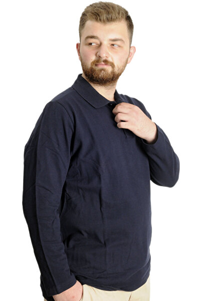 ModeXL Mode Xl Large Size Men's T-shirt Polo Classic With U.Sleeve Pocket 22446 Navy Blue