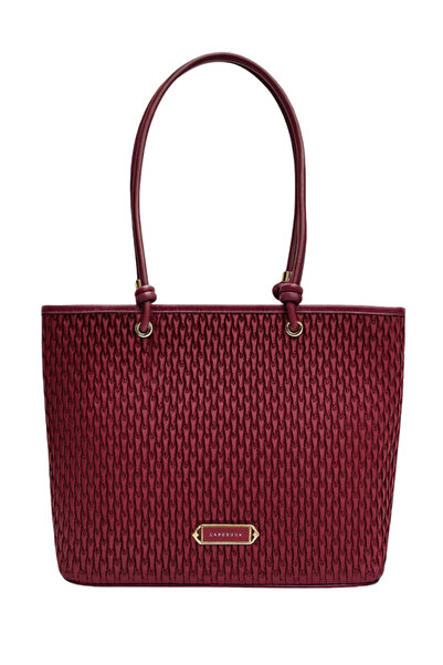 Generic Elegant Textured Ladies Handbag with Heart Scarf & Gold Detailing – Carnalisa