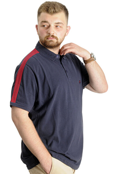 ModeXL Mode Xl Large Size Men's T-shirt Polo Neck Wreath 22320 Navy Blue