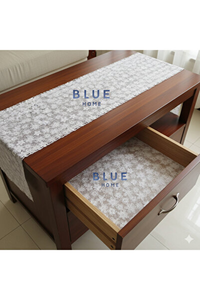 Blue Home Dantel Pvc Buz Dolabı Ayakkabılık Raf Dolap Çekmece Örtüsü / Eni : ...