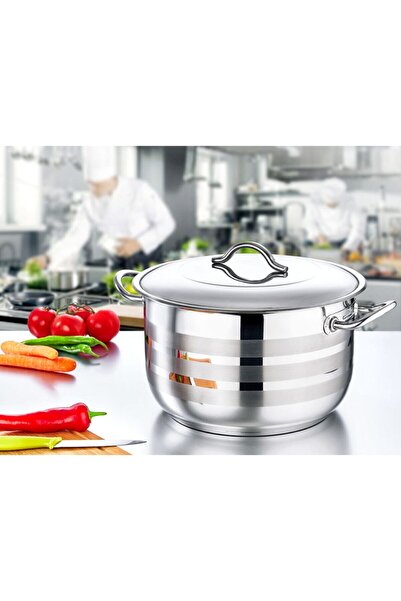 OMS PASLANMAZ OMS - 2005 - Gri 24*14 cm / 6,4 Lt. Çelik Tencere