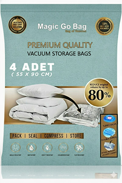 Genel Markalar 4 adet Vakumlu Poşet Vakumlu Saklama Poşeti Vakumlu Hurç (4 ad...