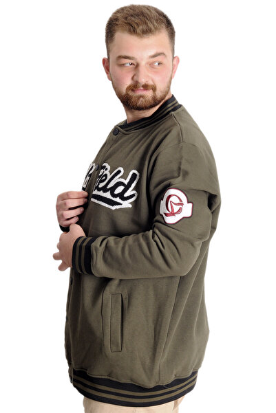 ModeXL Mode XL Plus Size Men's College Coat My Field 23626 Khaki