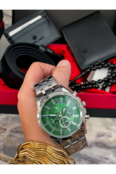 S.POLO Su Geçirmez Erkek Kol Saati Kemer Cüzdan Kartlık Bileklik Tespih Seti