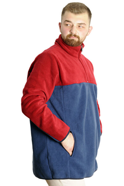 ModeXL Mode XL Men's Sweat Polo Collar Half Zip Fleece 22552 Indigo