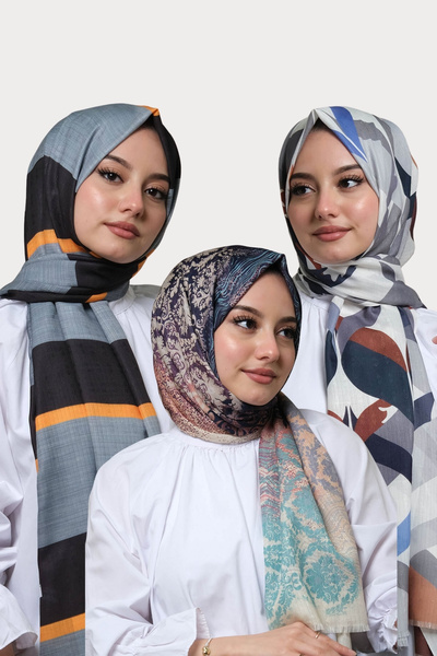 AFVENTE Abstract,Striped,Wavy Pattern Cotton Shawl Buy 3 Get 2