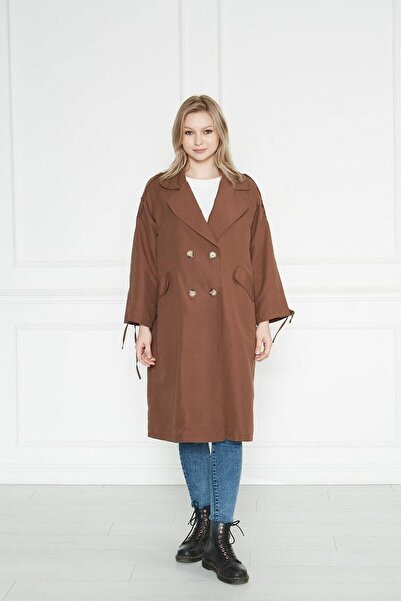 comstar Γυναικεία καμπαρντίνα χωρίς επένδυση με κορδόνι στο μανίκι Oversize Gabardine