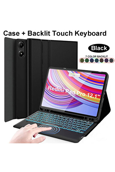 Choice لوحة مفاتيح ألمانية سوداء بإضاءة خلفية لجهاز Redmi Pad Pro مقاس 12.1 ب...