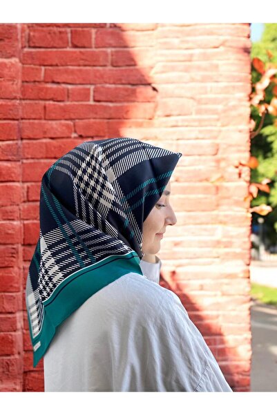 LAWILIA Eșarfă din mătase Tivil cu model în carouri, verde smarald negru IST ...