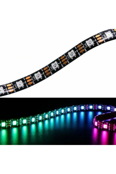 Robotistan WS2812B Adreslenebilir RGB Şerit Led - 30 Led IP65 - Silikon Korumalı (Su geçirmez) - 5m
