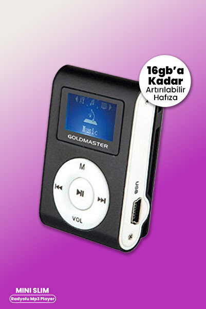 GOLDMASTER Mini Slim Radyolu Mp3 Player Ent