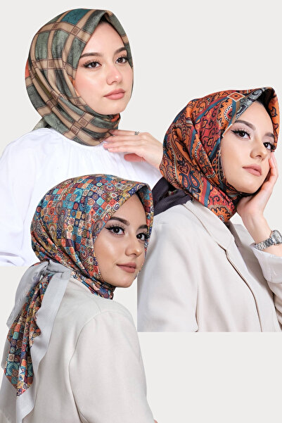 AFVENTE Eșarfă din bumbac cu model geometric, etnic Cumpărați 3, plătiți pentru 2