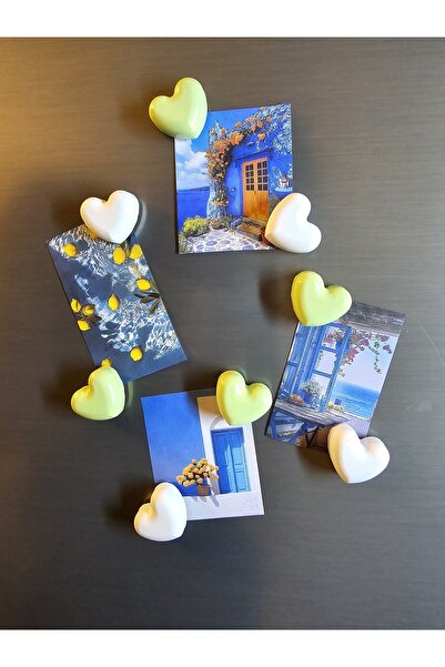 Gamy Crafts Magnet - Buzdolabı Magneti - Buzdolabı Süsü - 8’li Kalp Magnet - ...