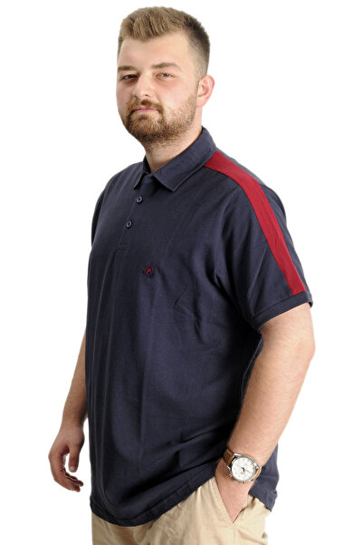 ModeXL Mode Xl Large Size Men's T-shirt Polo Neck Wreath 22320 Navy Blue