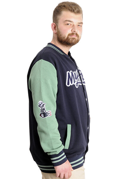 ModeXL Ανδρικό κολεγιακό παλτό Mode XL Plus Size My Field 23626 Σκούρο Μπλε