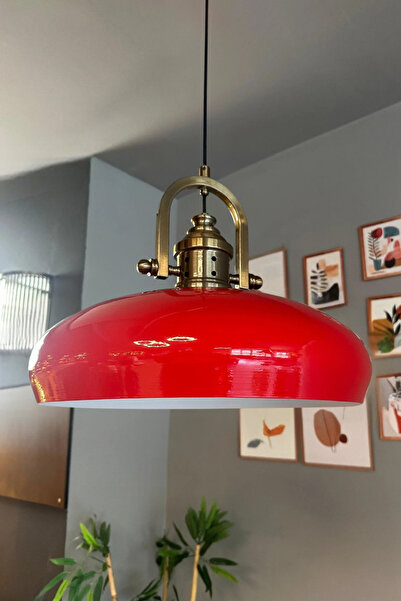 Bamyum Estrela Kırmızı Tekli Avize Delikli Eskitme Başlık Iç Mekan Aydınlatma...