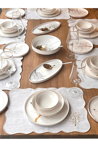 ROSSEV Yemek Takımı Modern Arbol Bird 44 Parça 6 Kişilik
