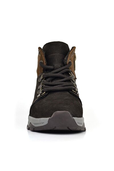 Rakerplus Genuine Leather Brown Zippered Trekking Kids Boots