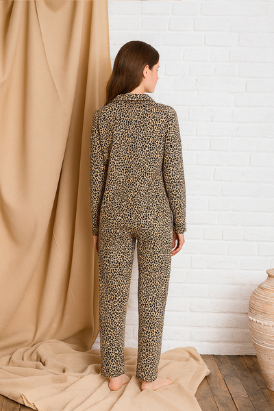 nisaNCa Χειμερινό σετ γυναικείας πιτζάμας με λεοπάρ σχέδιο με θέμα την Πρωτοχρονιά