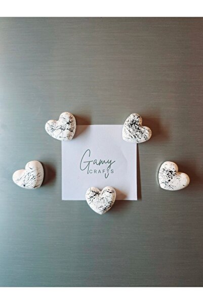 Gamy Crafts Magnet - Buzdolabı Magneti - Buzdolabı Süsü - 5’li Kalpli Magnet ...