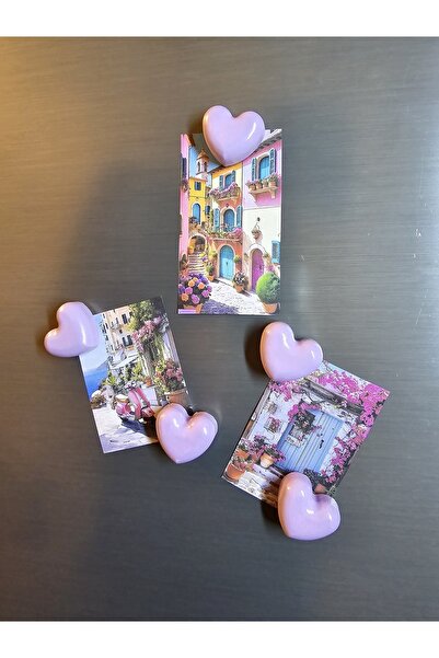 Gamy Crafts Magnet - Buzdolabı Magneti - Buzdolabı Süsü - 5’li Kalpli Magnet ...
