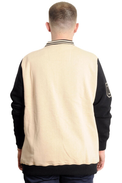 ModeXL Mode XL Large Size Men's College Coat Zip Jacket REPUTATION 23634 Beige