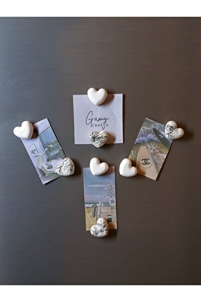 Gamy Crafts Magnet - Buzdolabı Magneti - Buzdolabı Süsü - 8’li Kalpli Magnet ...