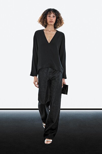 Massimo Dutti V yaka dökümlü bluz