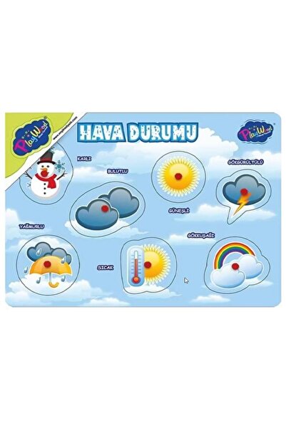 ONYIL OYUNCAK Playwood Wooden Handle Puzzle Weather Ony285