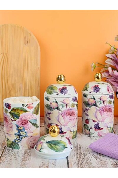 ROSSEV Rose Porselen Baharat Seti 3 'Lü