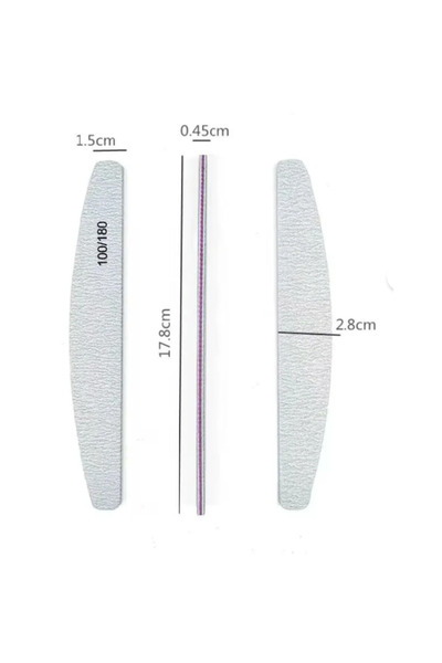 Master Lashes 100/180 Çift Taraflı Kağıt Törpü Profesyonel Törpü Kalıcı Oje Protez Tırnak (1 Adet)