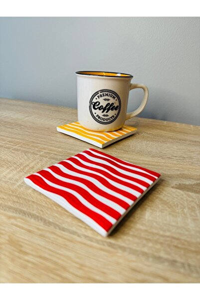 Gamy Crafts Galatasaray Coaster 2-Piece Set, Yellow Red Coaster, Fan 2-Piece ...