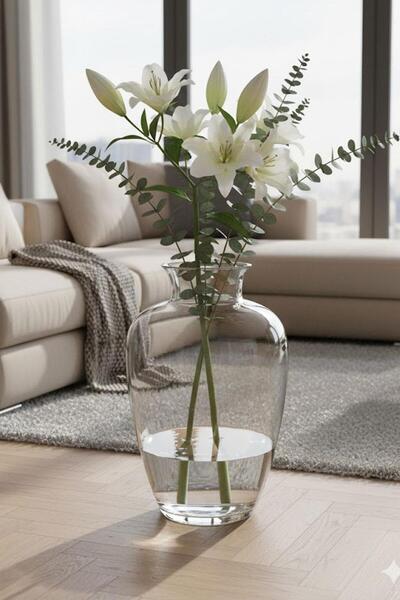 Paşabahçe Vază grea din cristal de dimensiuni mari, realizată manual 18215 131546 18215