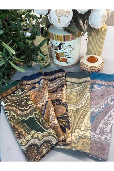 Oxygen Scarfs Šátek z bavlněného hedvábí s etnickým vzorem En 5 – výhodná sada