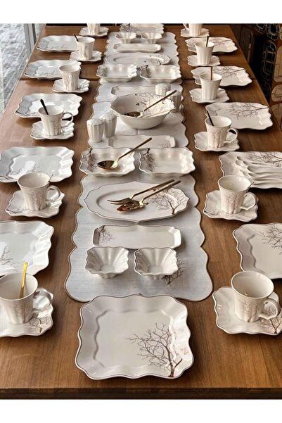 ROSSEV Kahvaltı Takımı Arbol 86 Parça 12 Kişilik