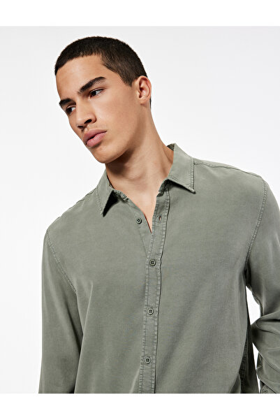 Koton Regular Fit Long Sleeve Button down Classic Collar Shirt