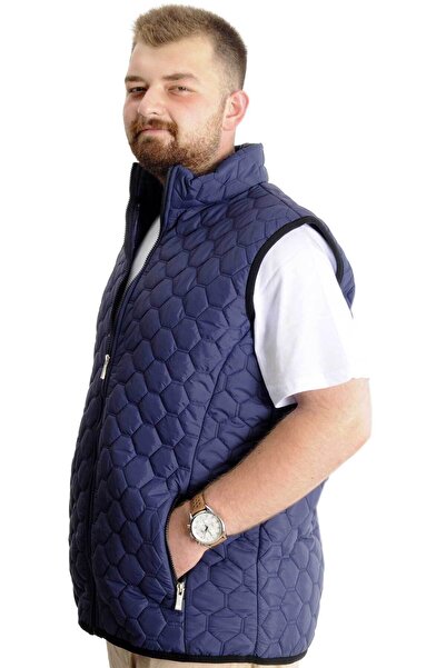 ModeXL Ανδρικό Γιλέκο Καπιτονέ 23702 - Μεγάλο Μέγεθος Navy Blue