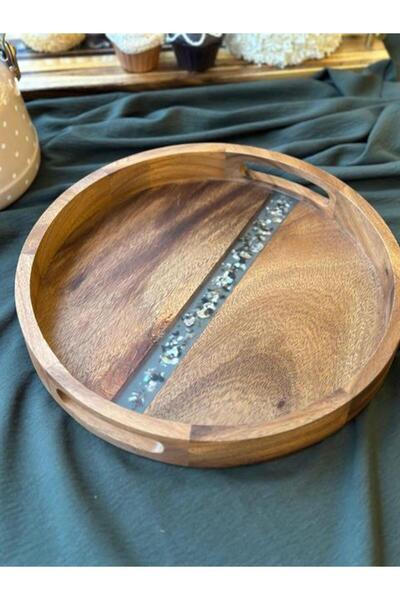 ROSSEV Acacia Small Size Round Tray 33 cm