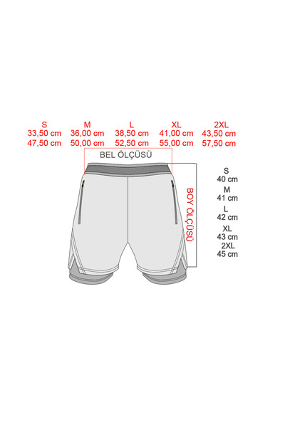 Man Of Man Gri Unisex Gym Ve Fitness Astarlı Taytlı Şort