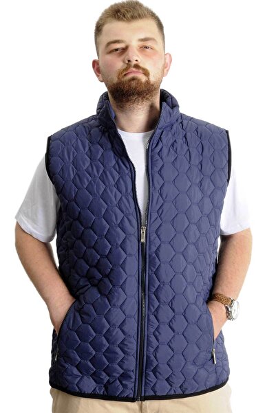 ModeXL Ανδρικό Γιλέκο Καπιτονέ 23702 - Μεγάλο Μέγεθος Navy Blue