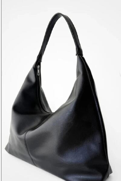 Mckanzie Geantă de umăr cu fermoar de dimensiuni mari, cu cusătură în mijlocul mânerului oval