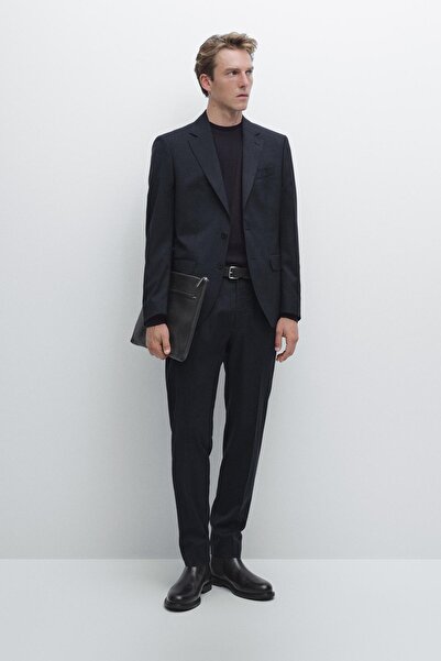 Massimo Dutti Kazayağı desenli klasik blazer