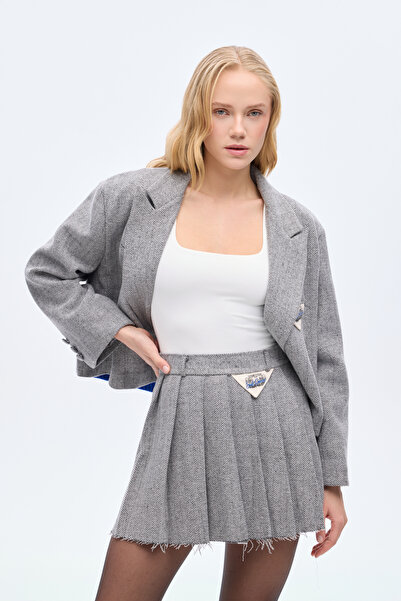 Quzu Міні-спідниця з риб'ячим хвостом, сіра