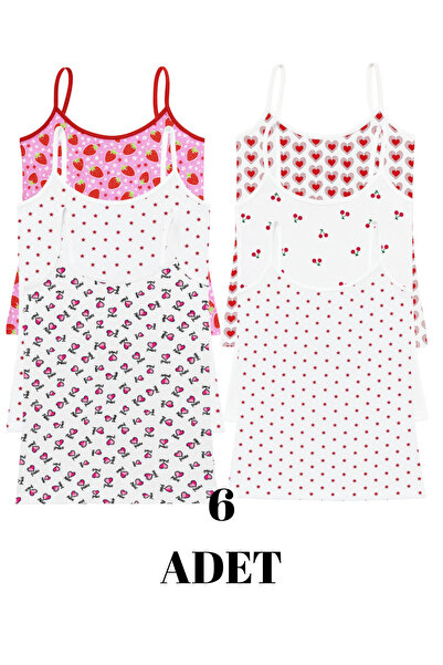 Saraç Yıldız 6’lı Likralı Penye Kız Çocuk Atlet