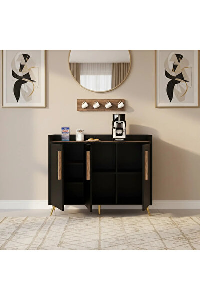 Stylish Home Black and brown coffee corner cabinet - RC07