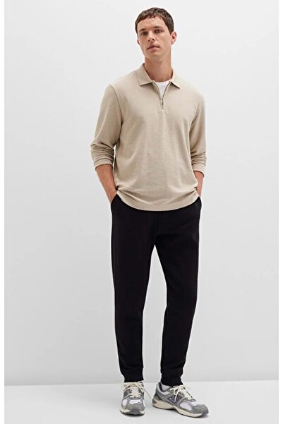 Mavi Half-Zip Beige Men's Long Sleeve T-Shirt M0613045-70039