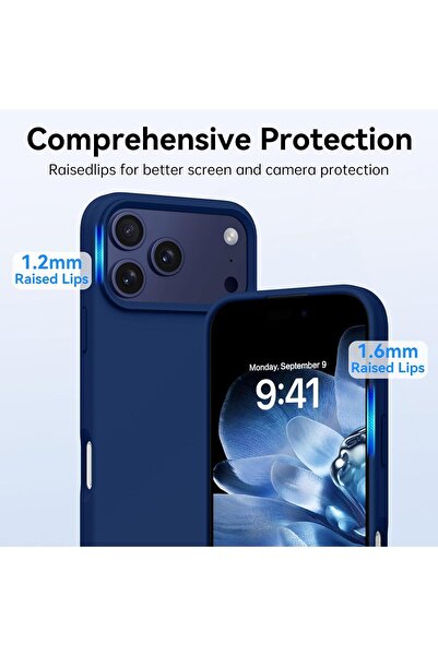 CaseHub Apple iPhone 17 PRO Kılıf İçi Kadife Ekran ve Kamera Yükseltili Lansman Silikon Kapak Lacivert Abis